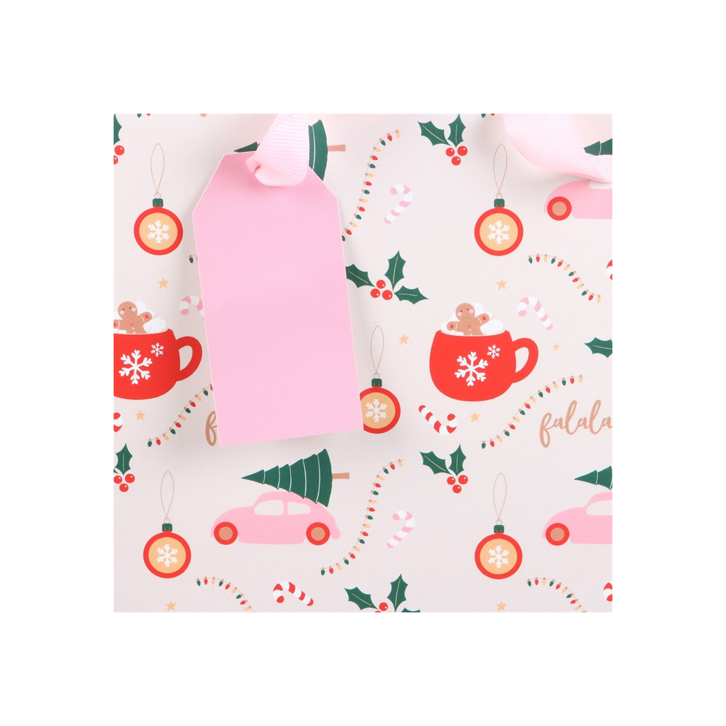 23cm Medium Sugarplum Fun Christmas Print Gift Bag
