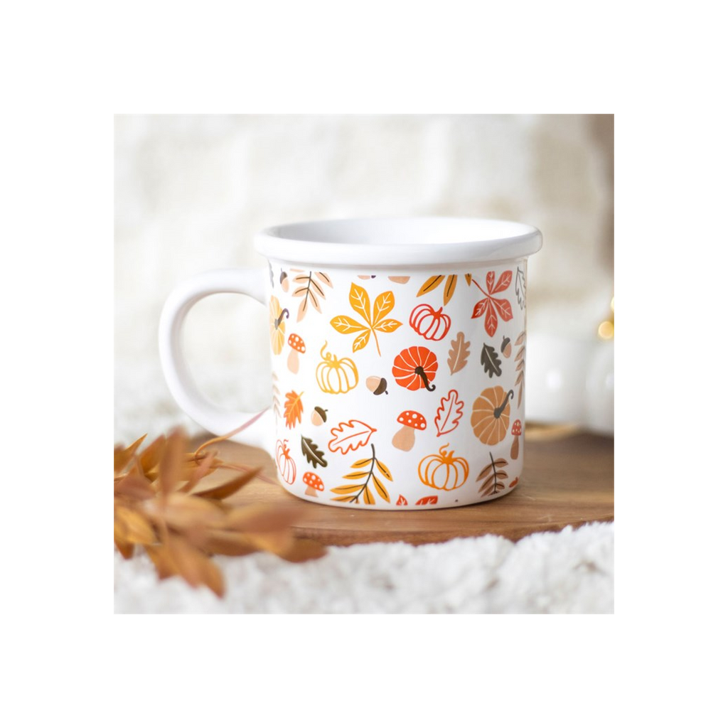 Autumn Leaves and Pumpkins Mug