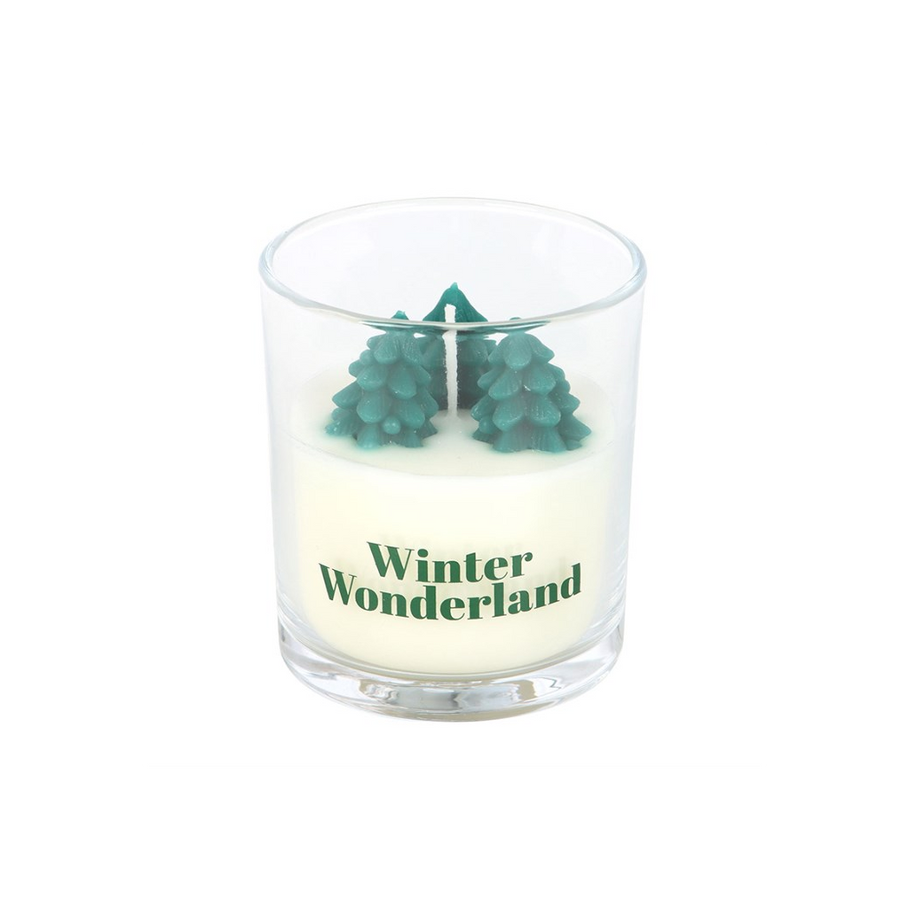 Winter Wonderland Candle with Tree Scene