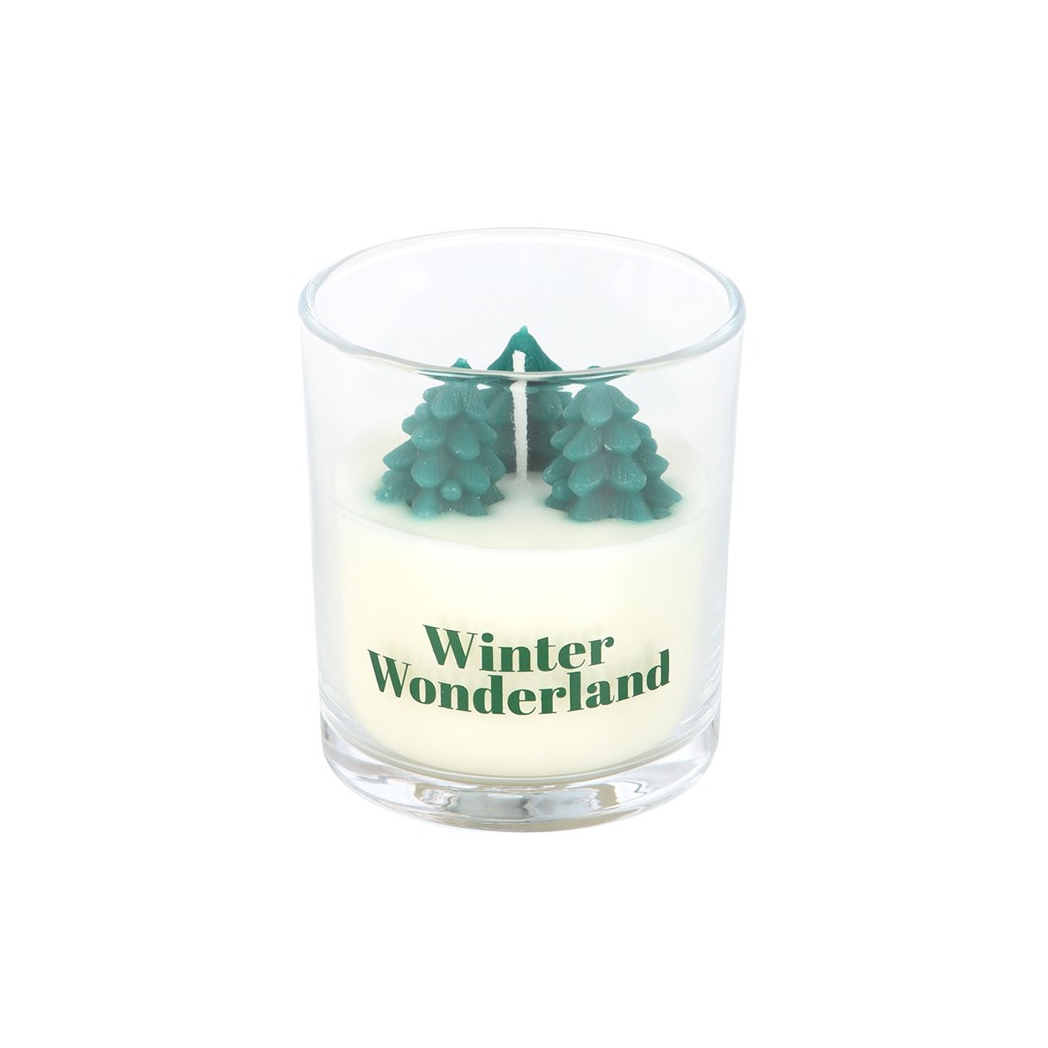 Winter Wonderland Candle with Tree Scene