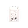 Joy of Christmas Penguin Family Hanging Sign