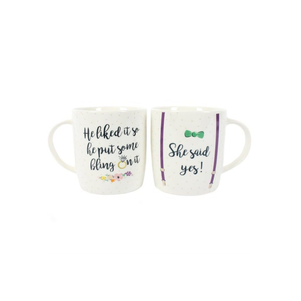 Set of 2 She Said Yes Mugs