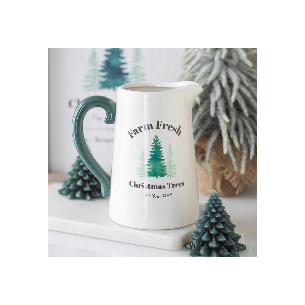 Farm Fresh Christmas Trees Ceramic Flower Jug