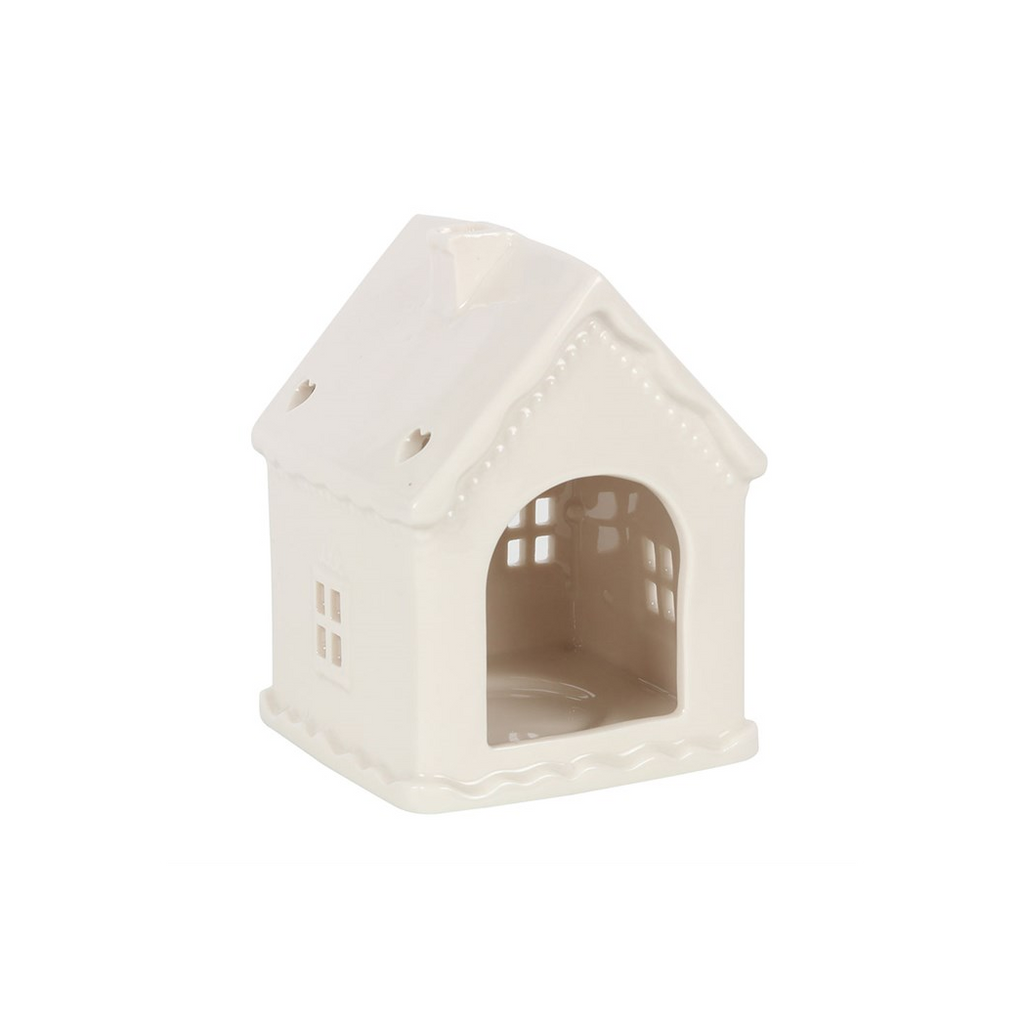 White Gingerbread House Tealight Holder