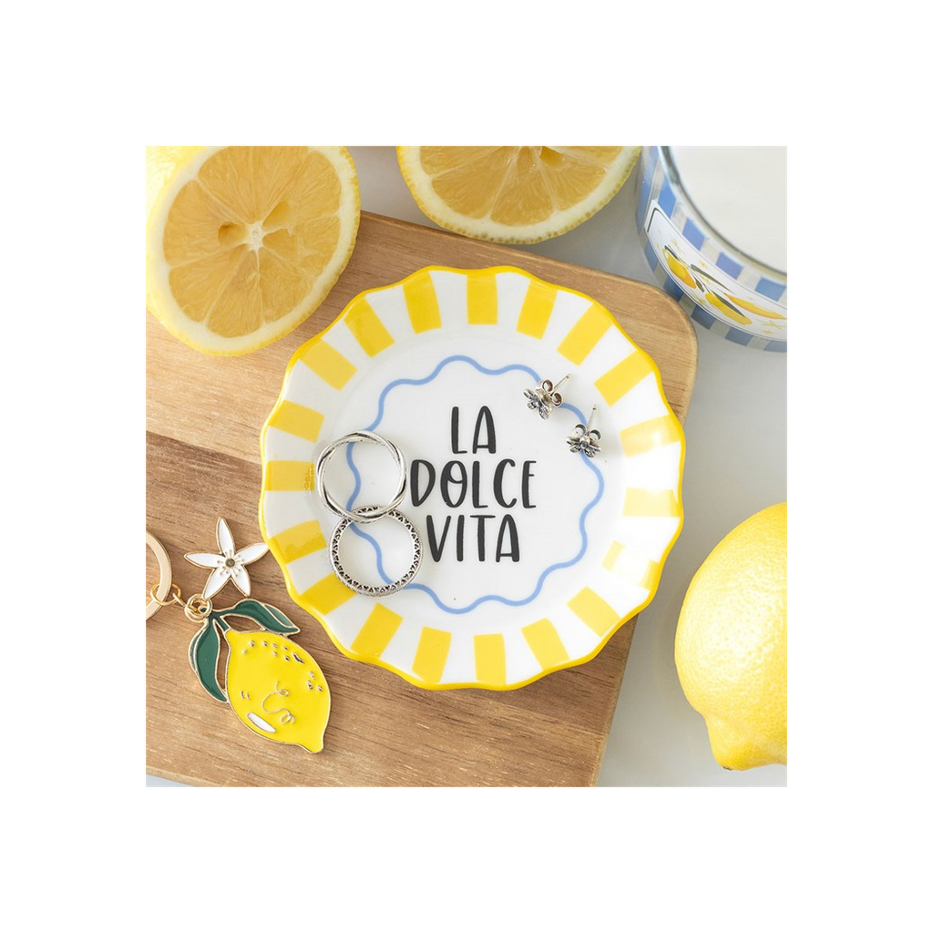 Yellow Striped La Dolce Vita Trinket Dish