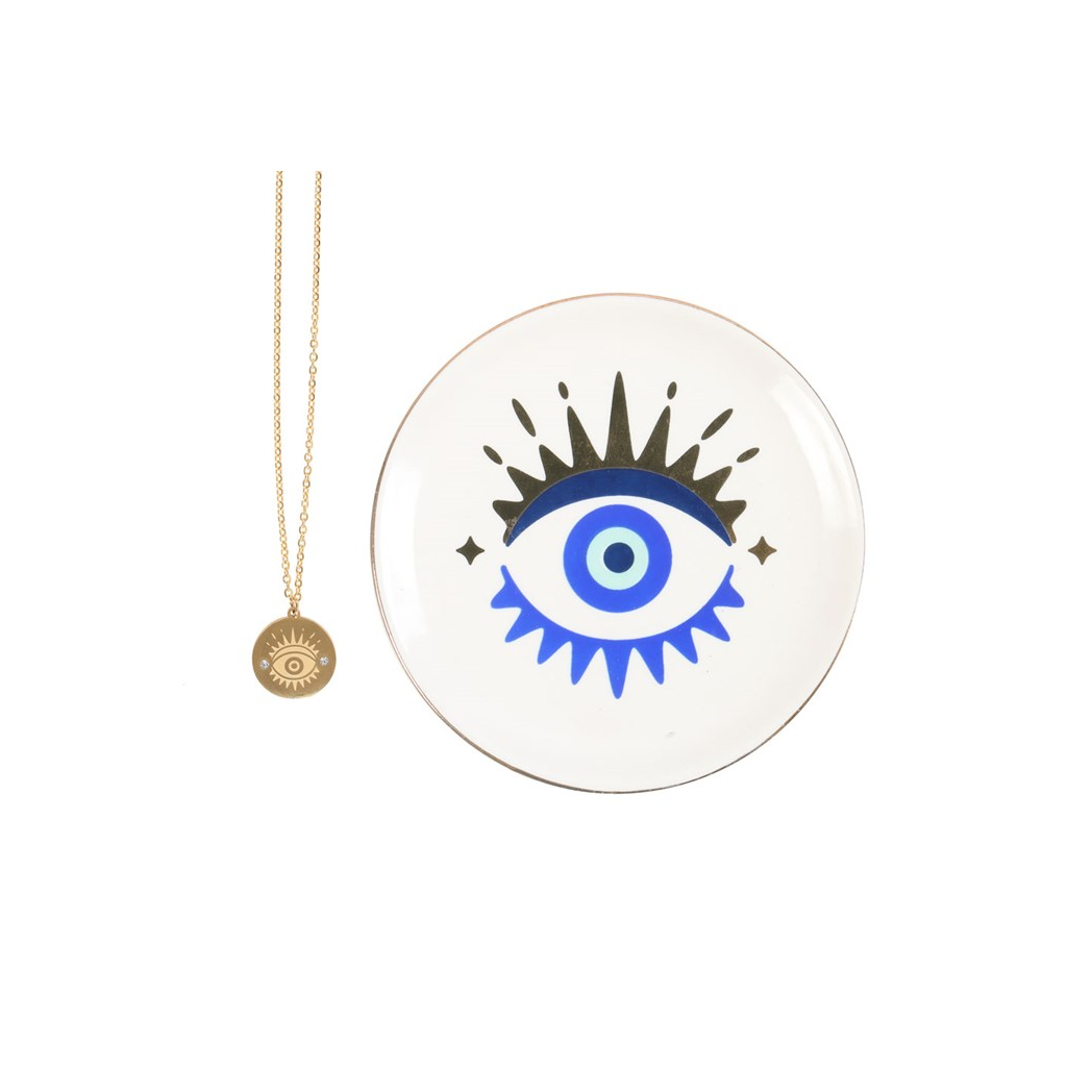 All Seeing Eye Necklace & Dish Gift Set
