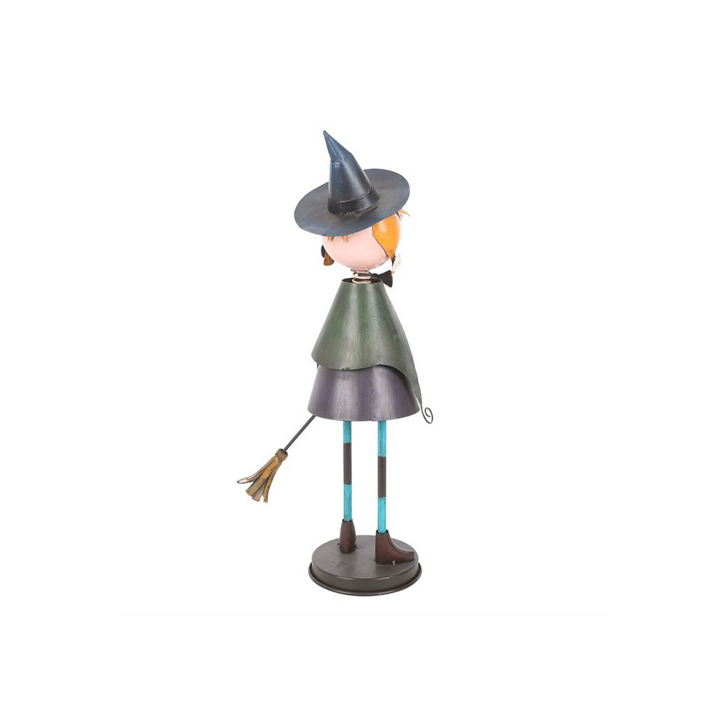Metal Witch Ornament with Broom