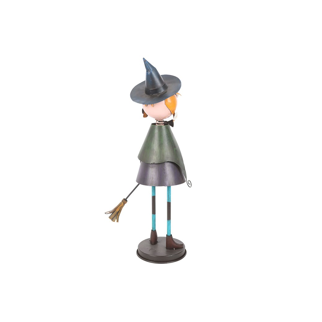 Metal Witch Ornament with Broom
