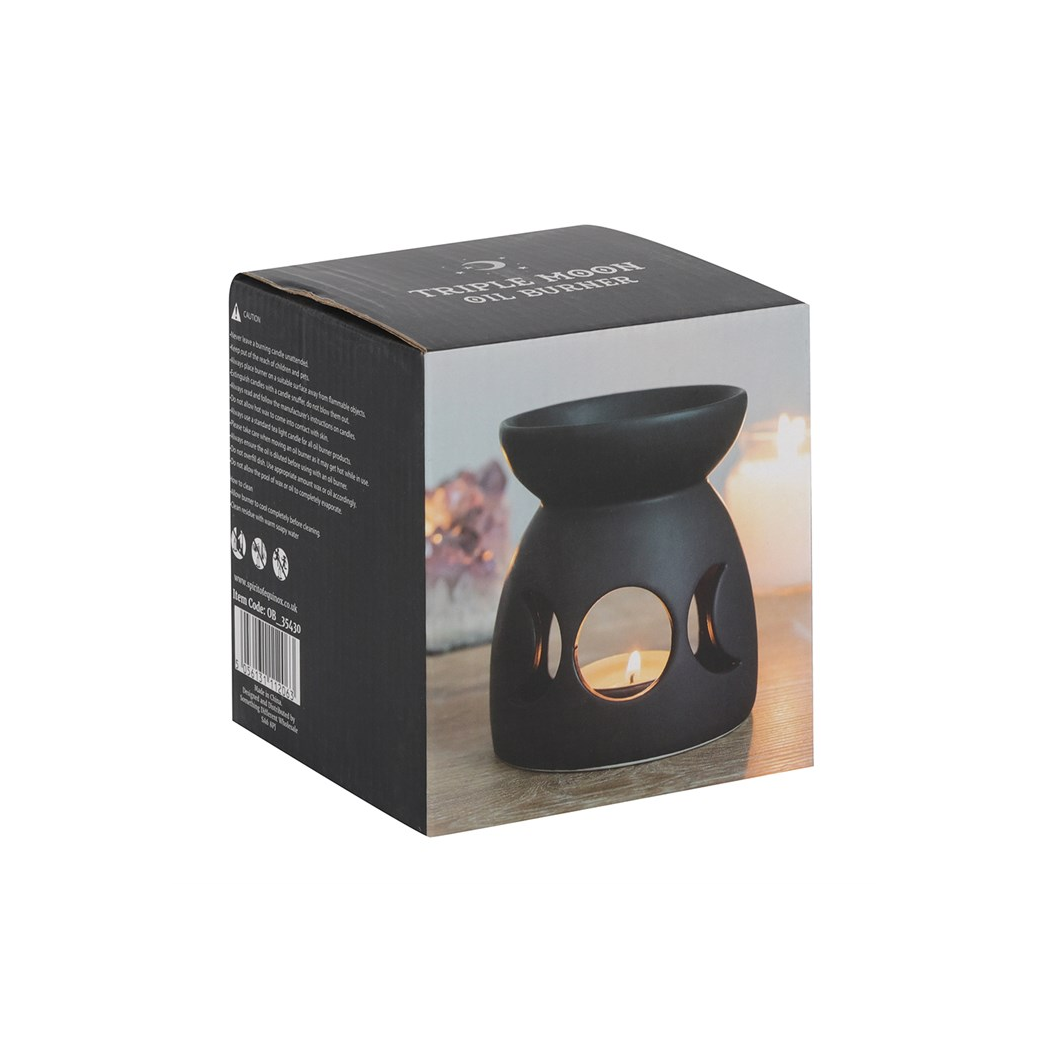 Black Triple Moon Cut Out Oil Burner