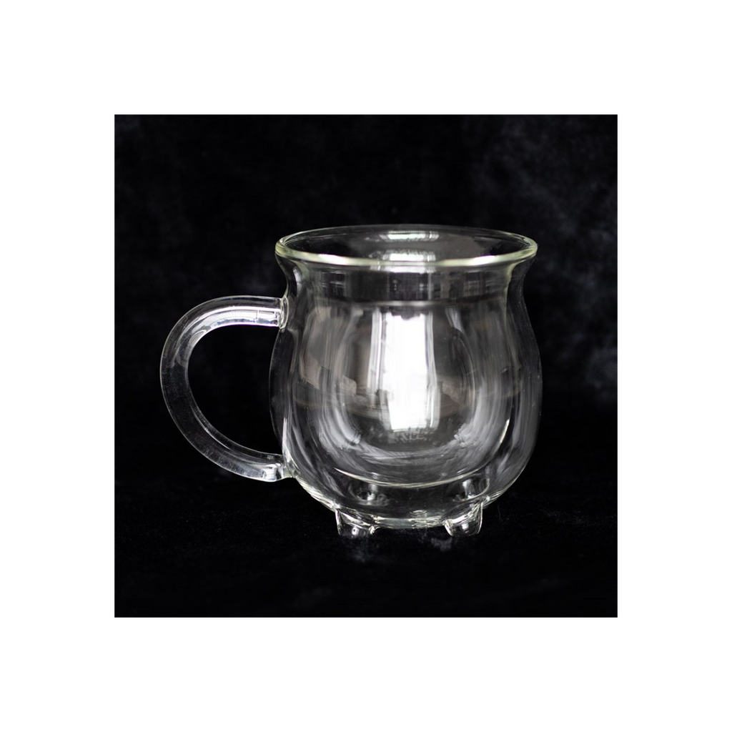 Clear Double Walled Glass Cauldron Mug