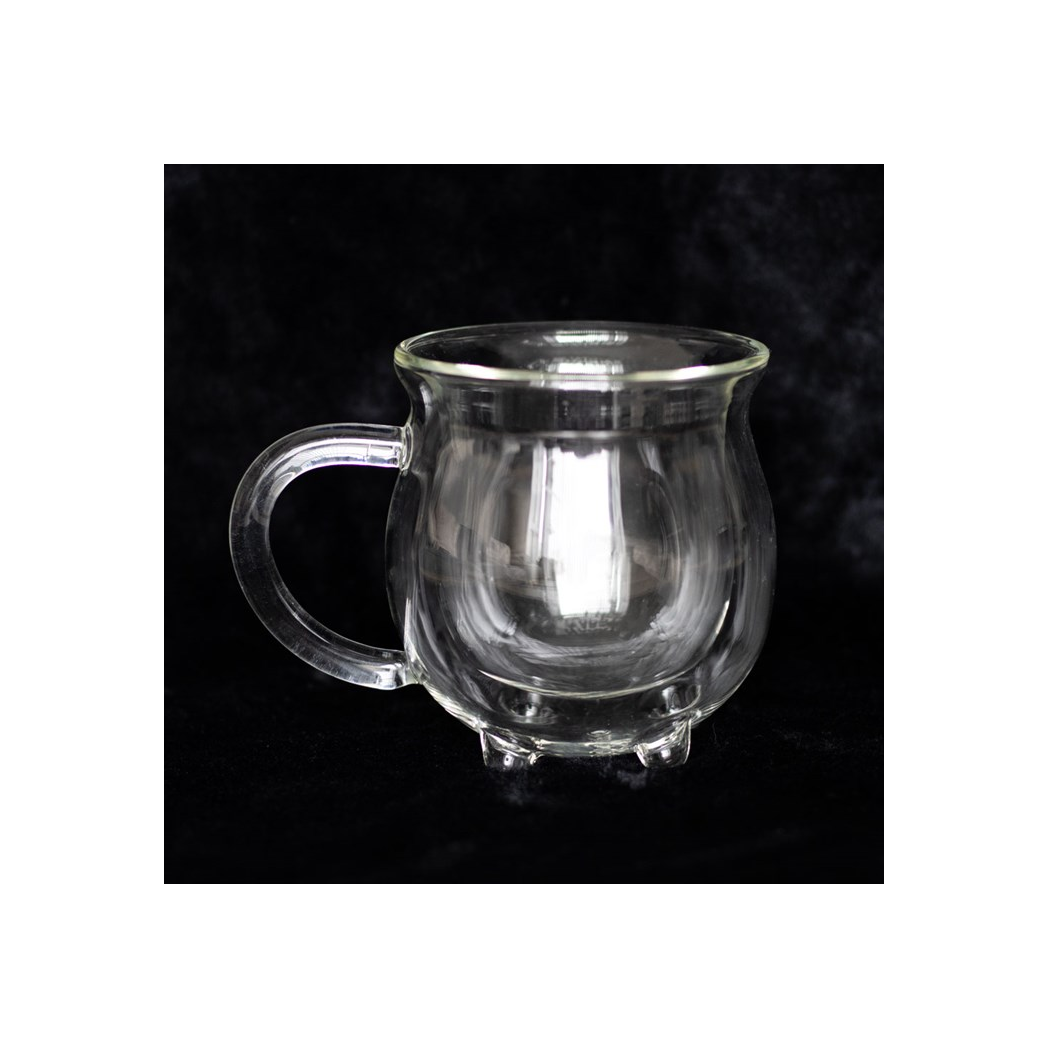 Clear Double Walled Glass Cauldron Mug
