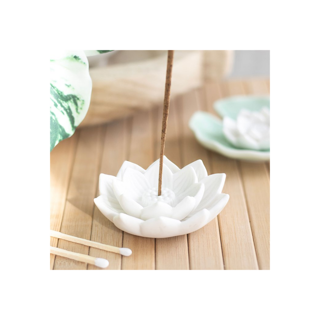White Lotus Flower Incense Stick Holder