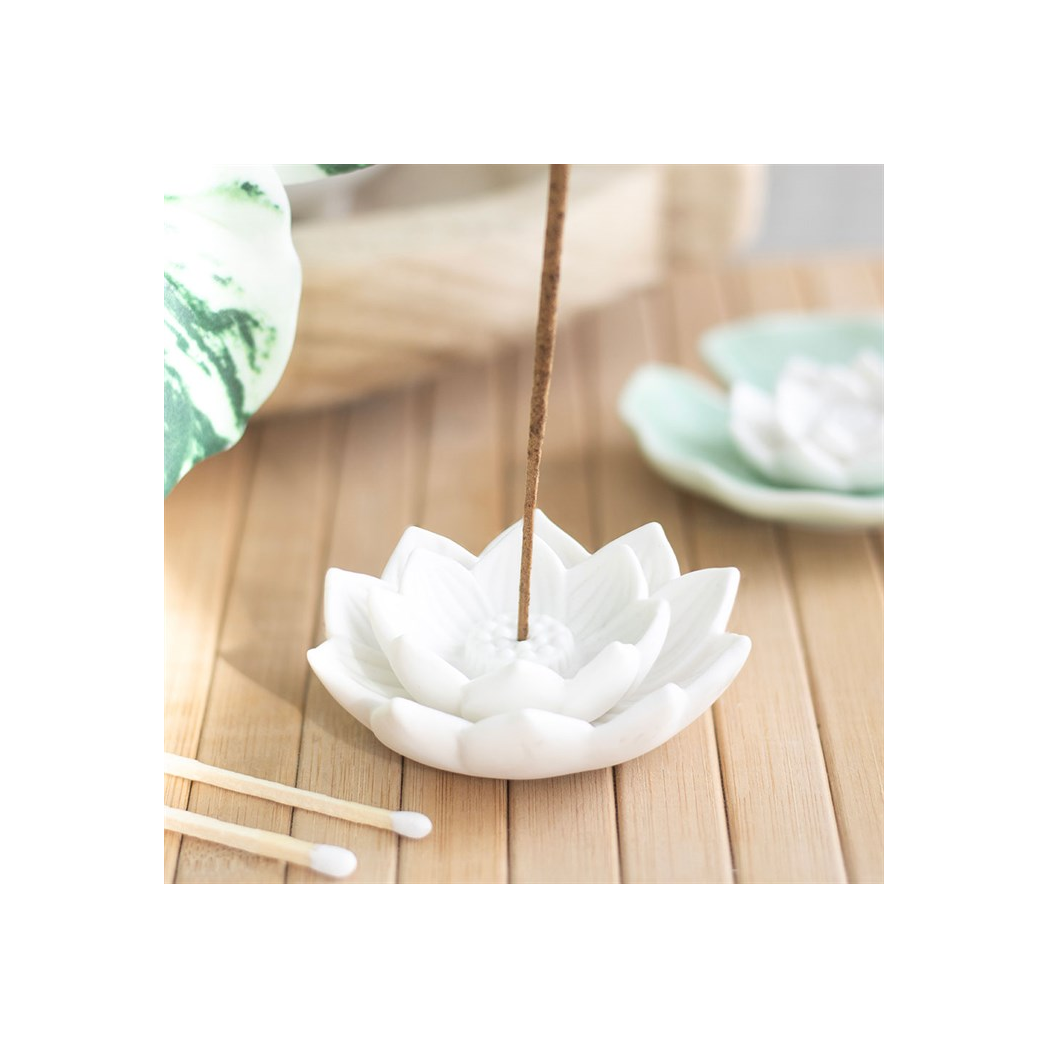 White Lotus Flower Incense Stick Holder
