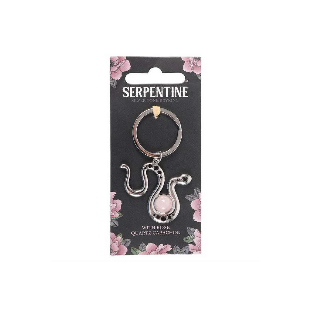 Snake Keyring with Rose Quartz Crystal