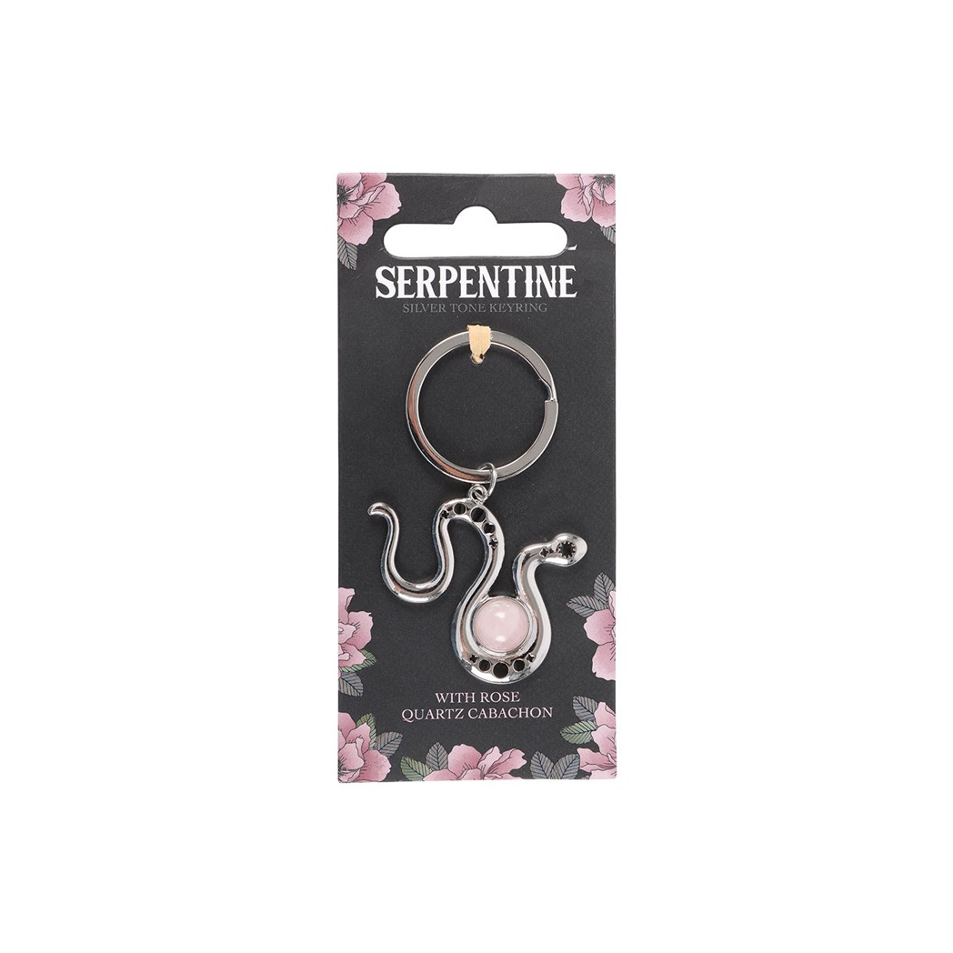 Snake Keyring with Rose Quartz Crystal