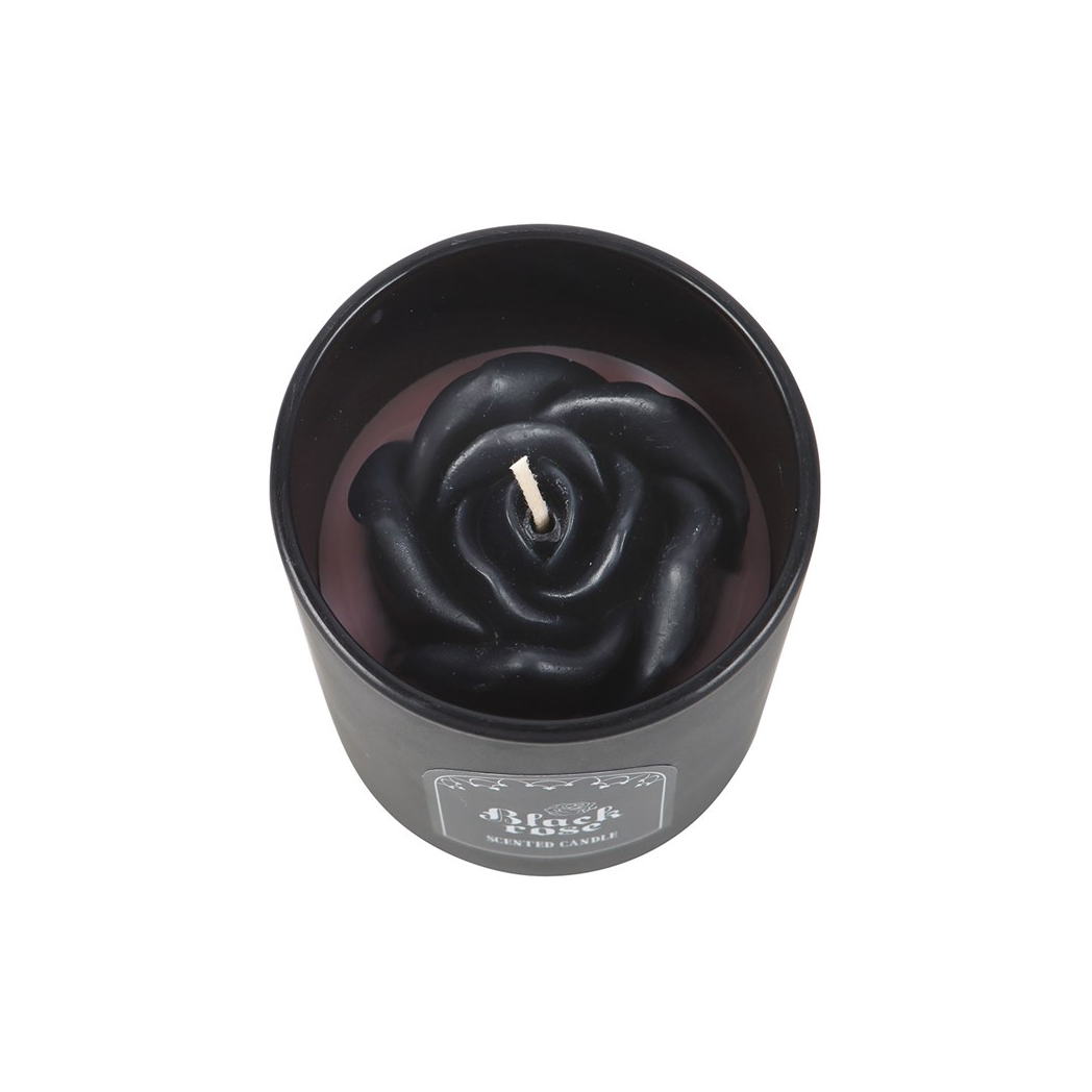Black Rose Candle with 3D Roses