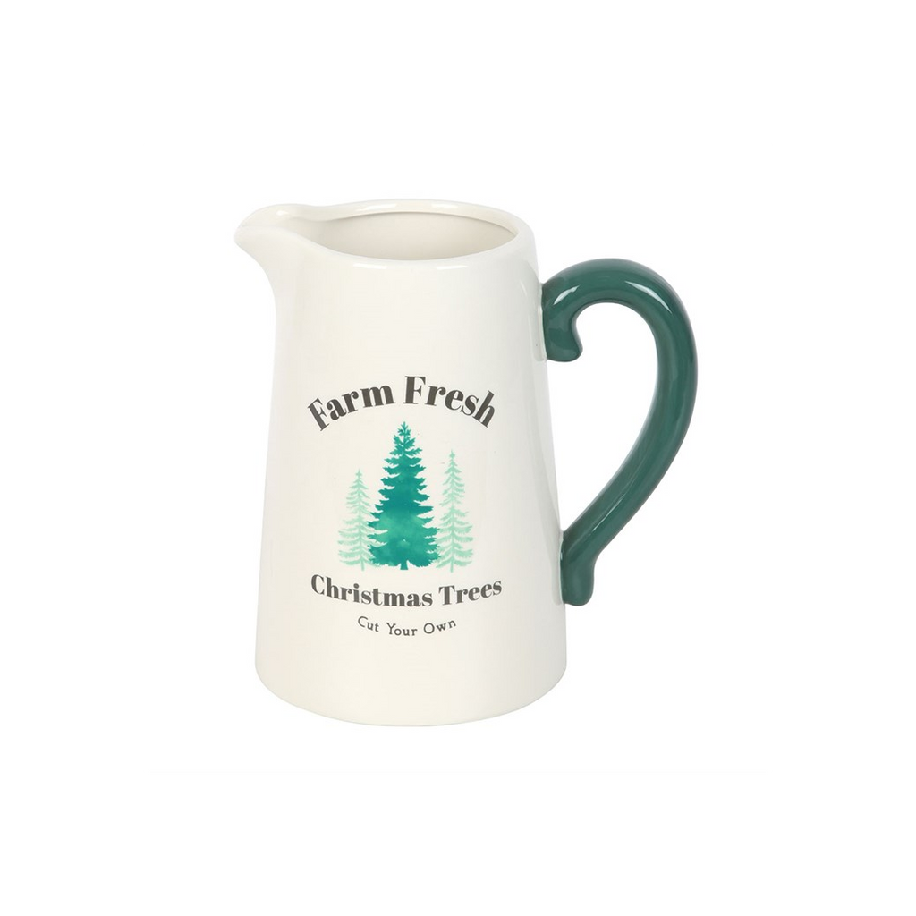 Farm Fresh Christmas Trees Ceramic Flower Jug