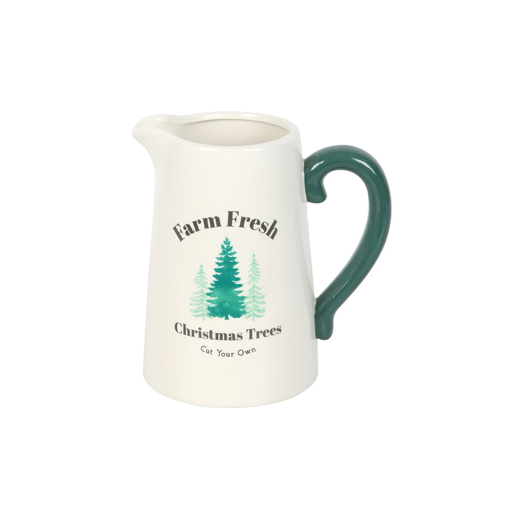Farm Fresh Christmas Trees Ceramic Flower Jug