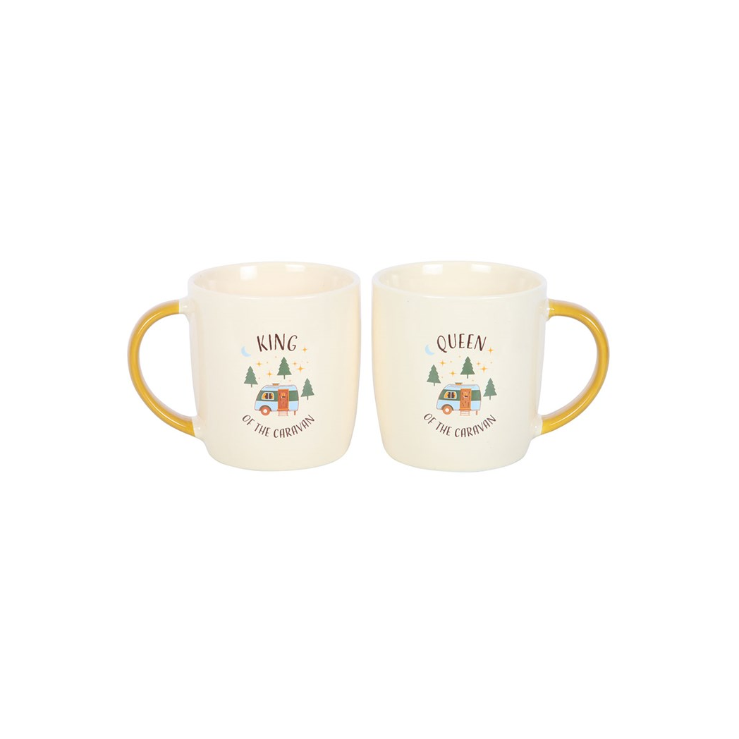 Camping King and Queen Couples Mug Set