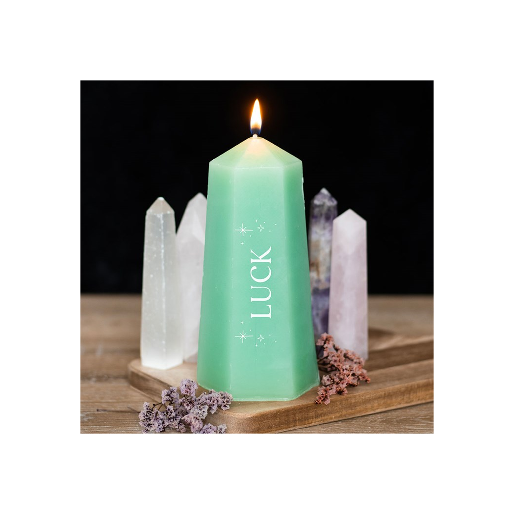 Luck Crystal Candle with Rough Green Aventurine