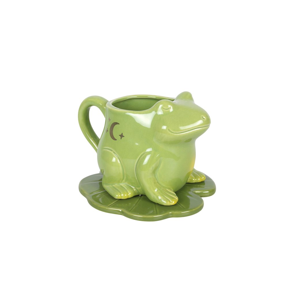 Luna Frog Shaped Mug and Lily Pad Saucer
