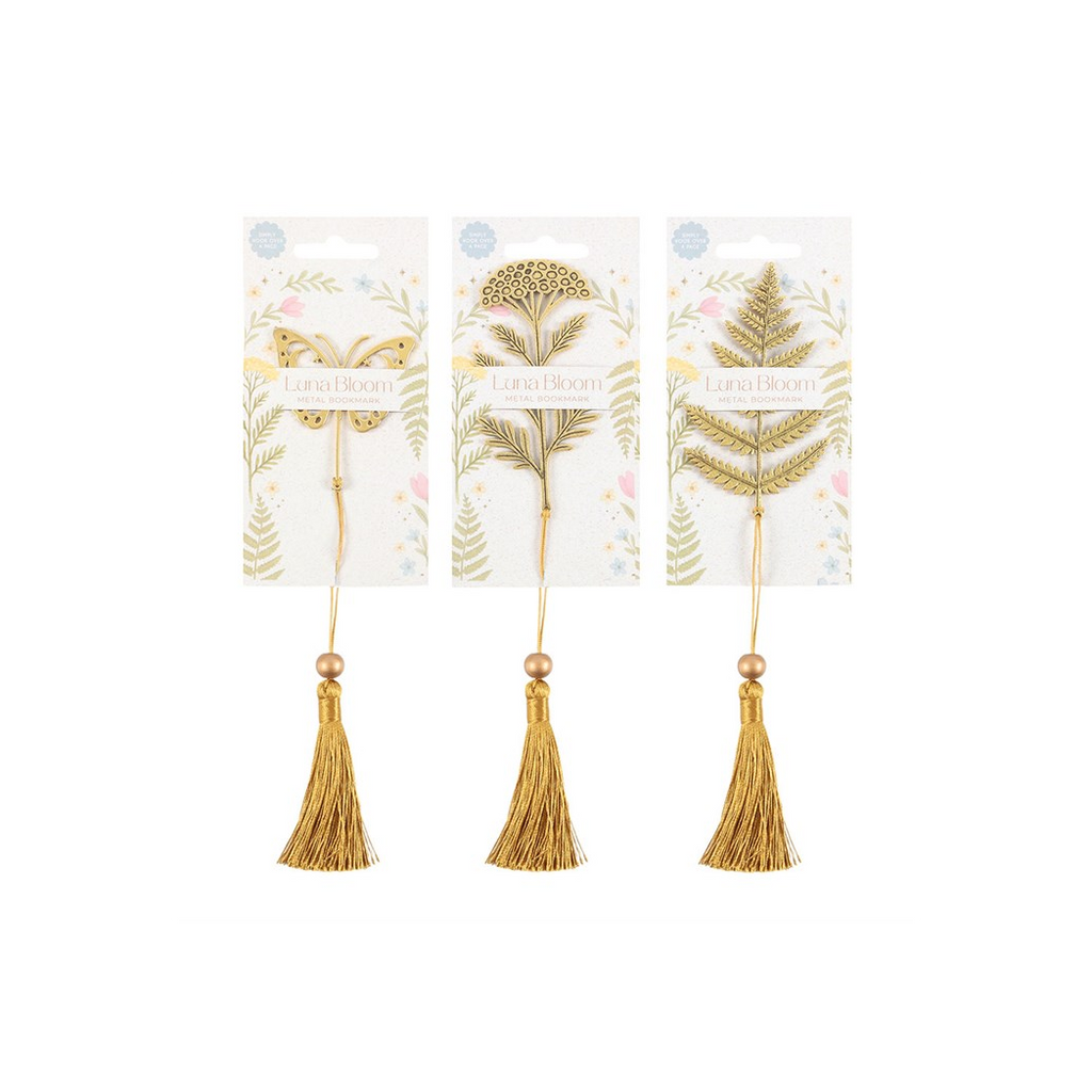 Set of 24 Luna Bloom Metal Leaf Bookmarks