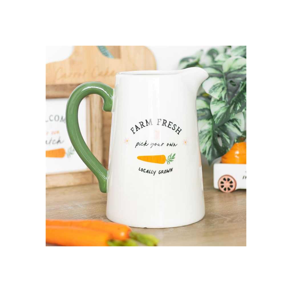 Farm Fresh Carrot Patch Ceramic Flower Jug