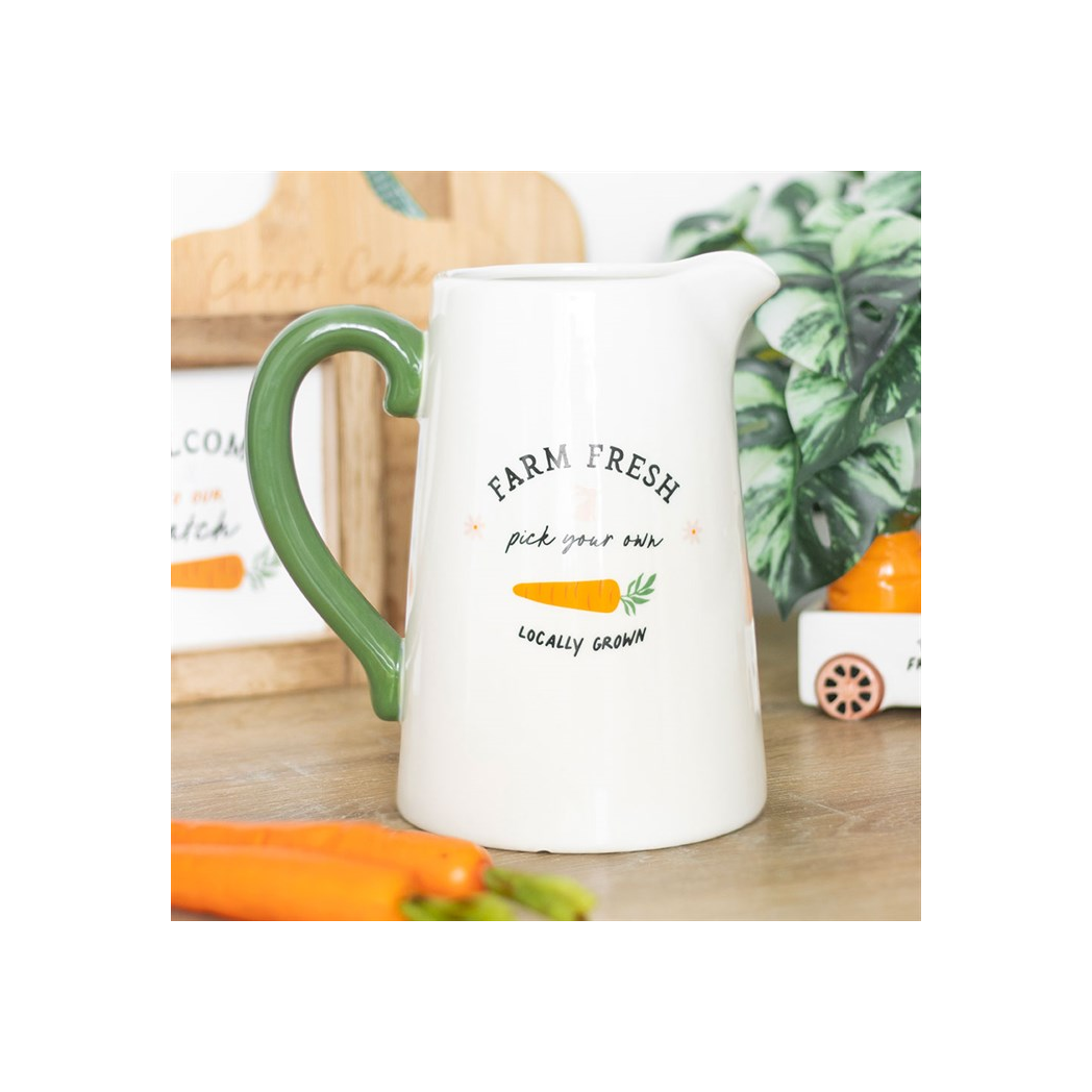 Farm Fresh Carrot Patch Ceramic Flower Jug
