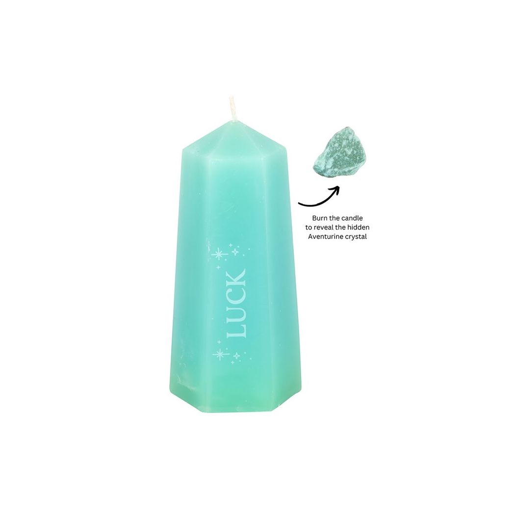 Luck Crystal Candle with Rough Green Aventurine