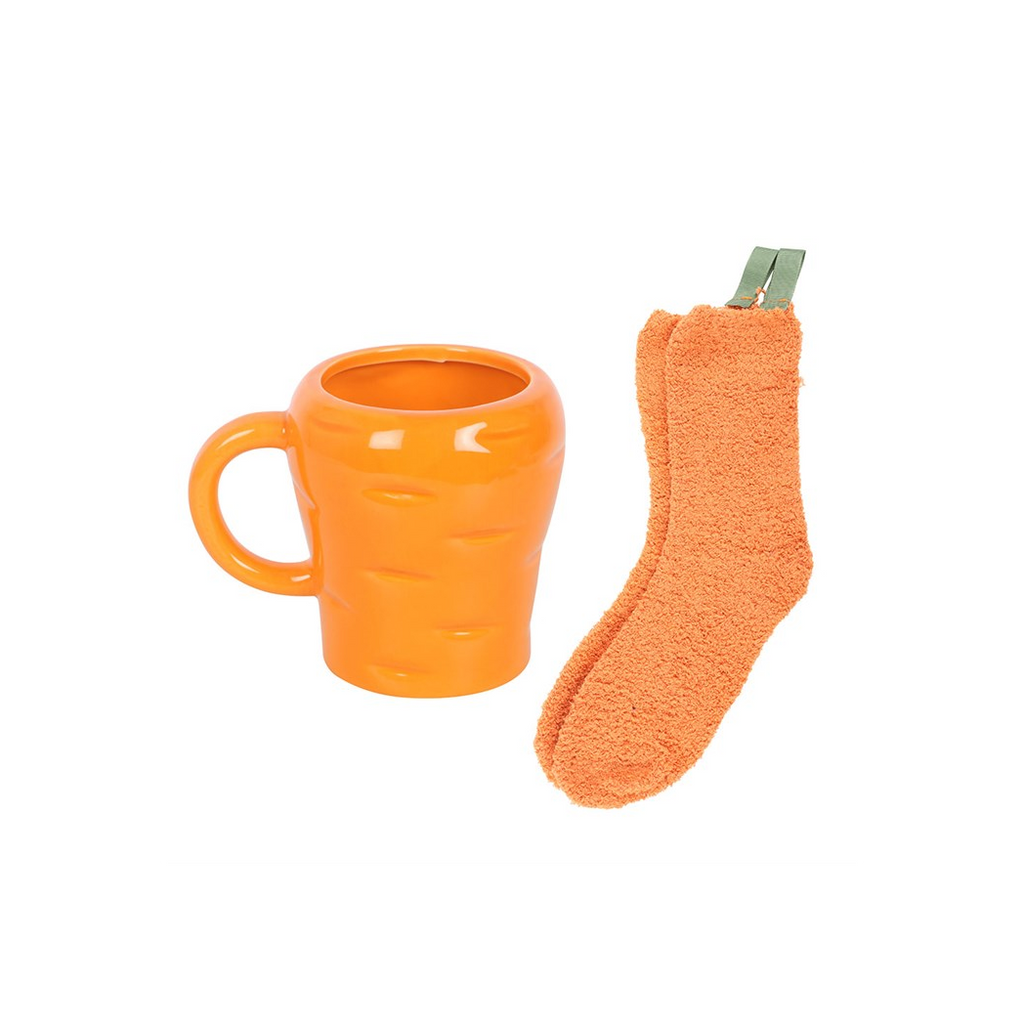 Carrot Shaped Mug and Socks Set