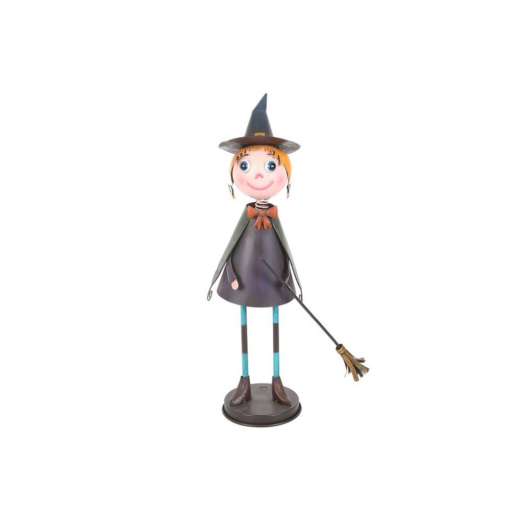 Metal Witch Ornament with Broom