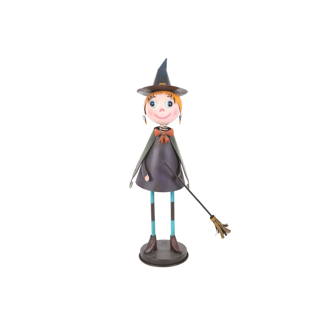 Metal Witch Ornament with Broom