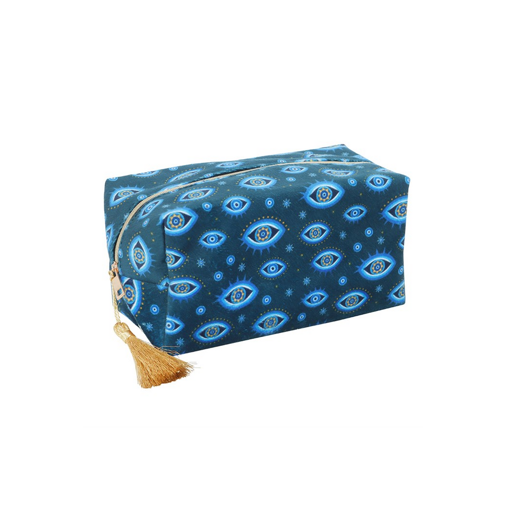 All Seeing Eye Print Velvet Makeup Bag