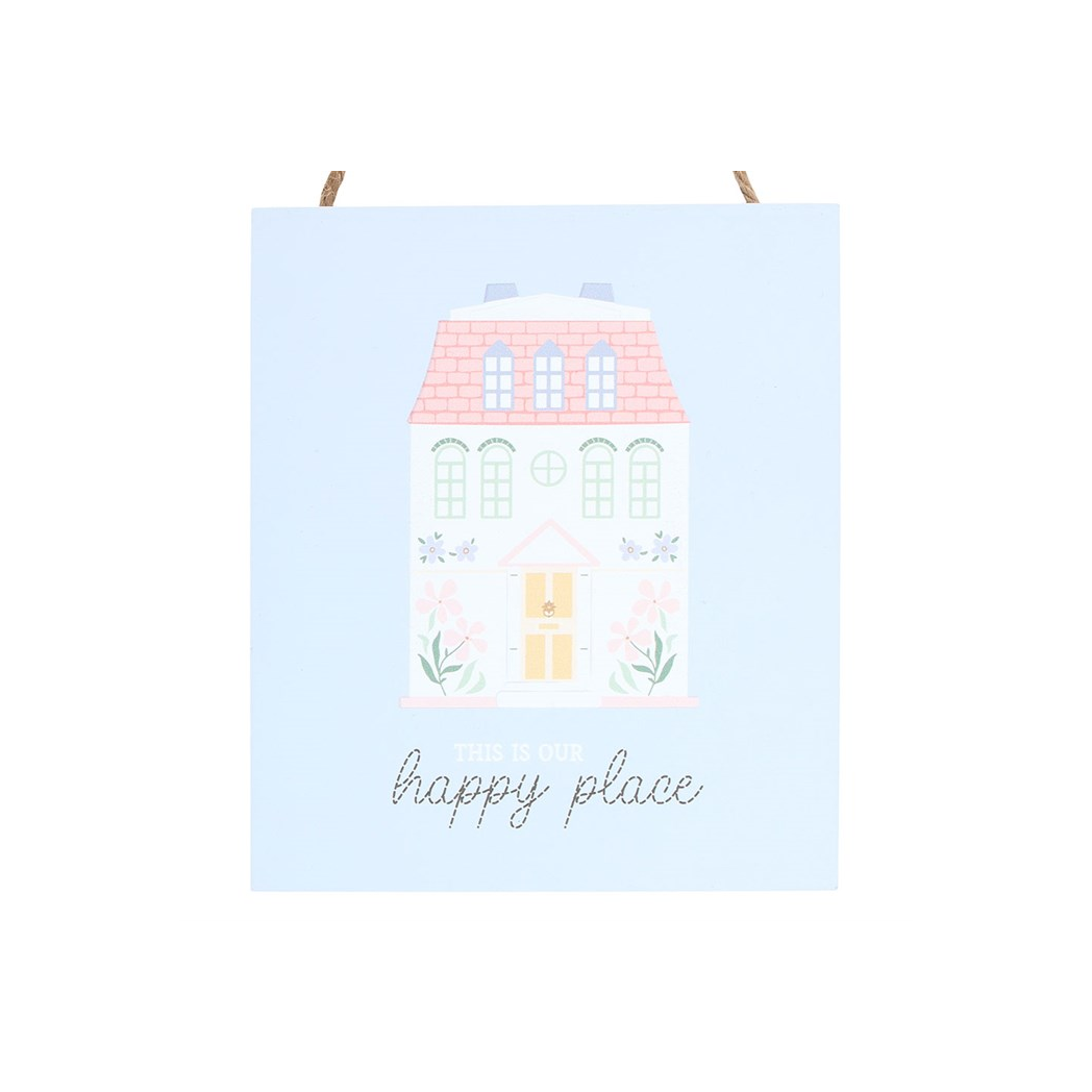 This Is Our Happy Place Pastel House Hanging Sign