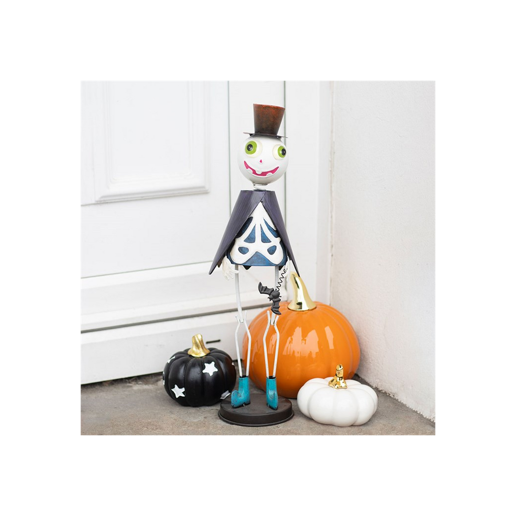 Metal Skeleton Ornament with Top Hat