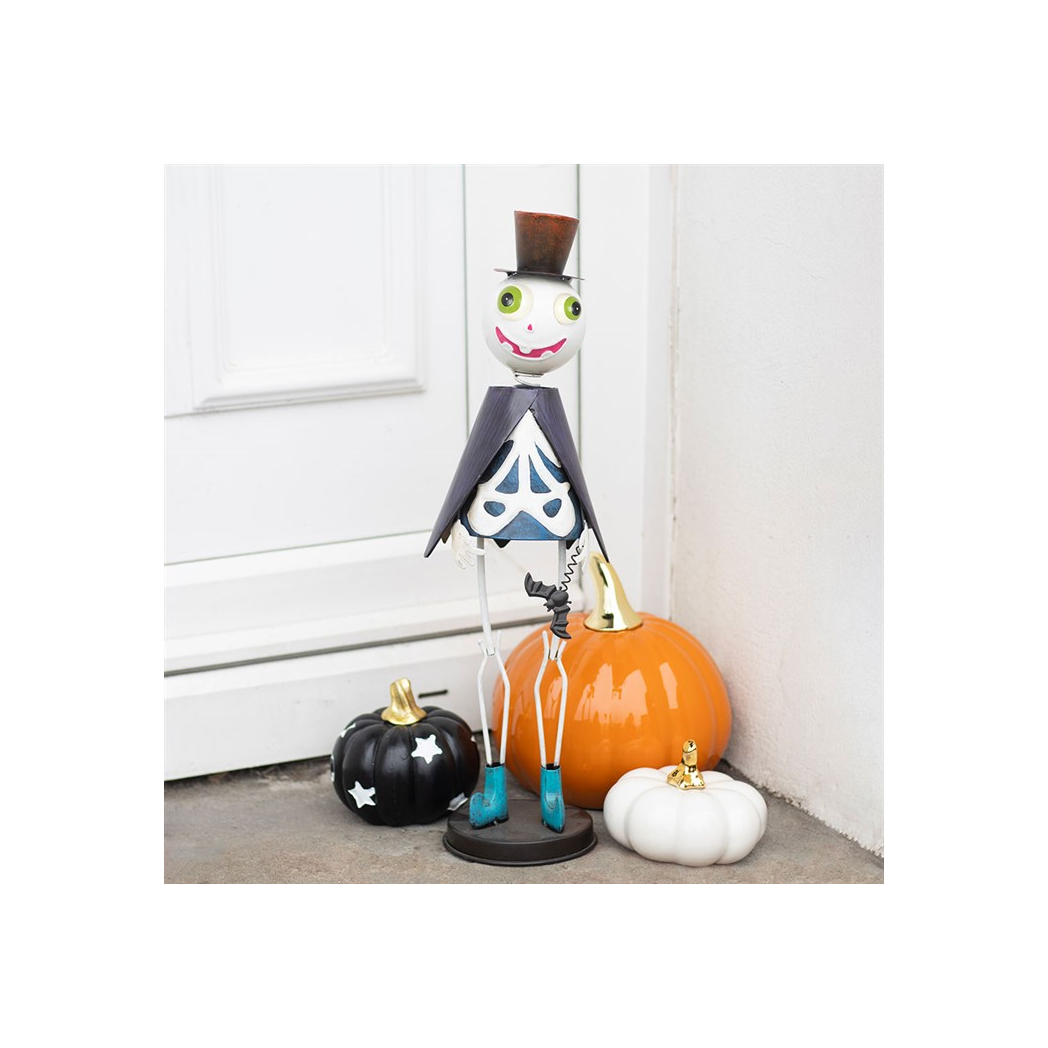 Metal Skeleton Ornament with Top Hat