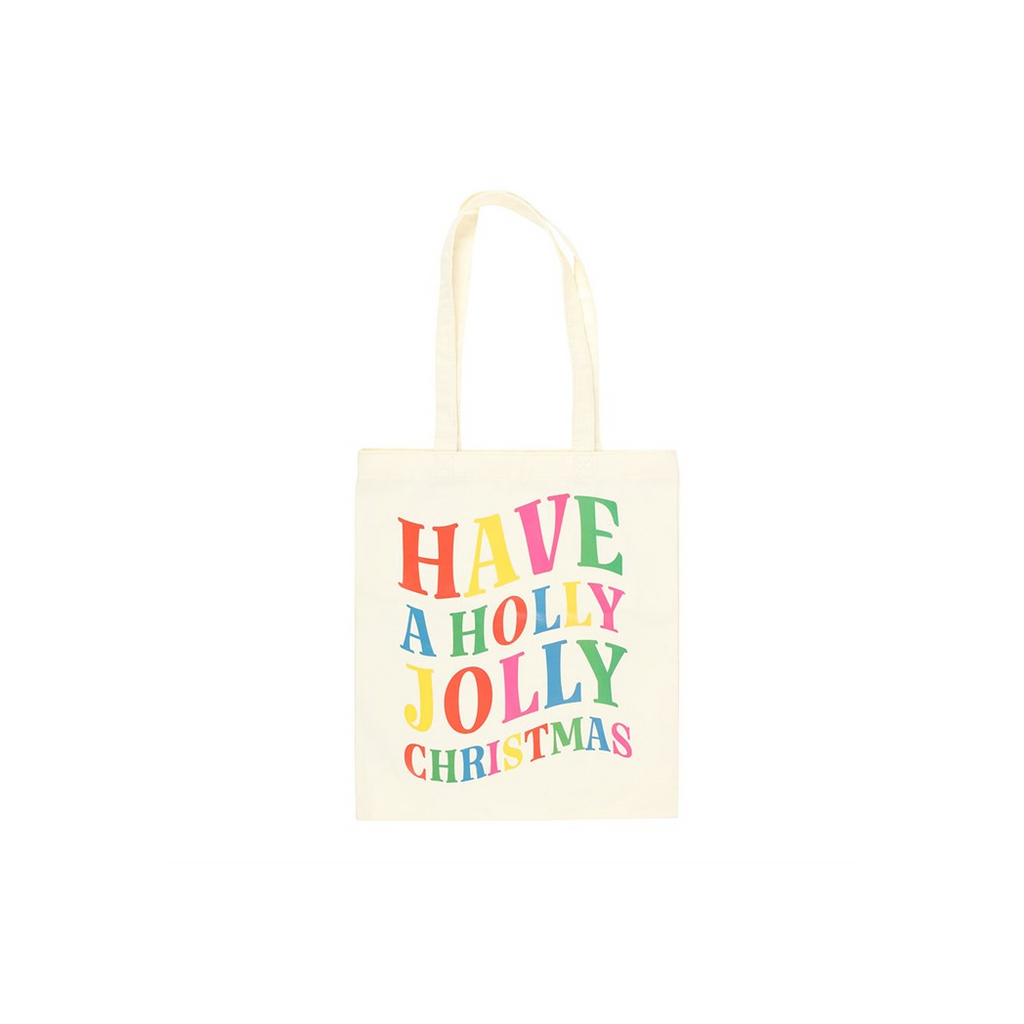 Holly Jolly Christmas Polyester Tote Bag