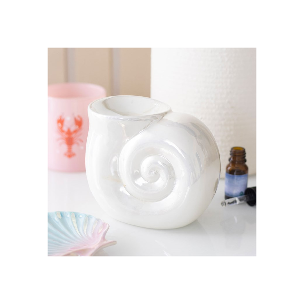 Pearlescent Spiral Shell Oil Burner