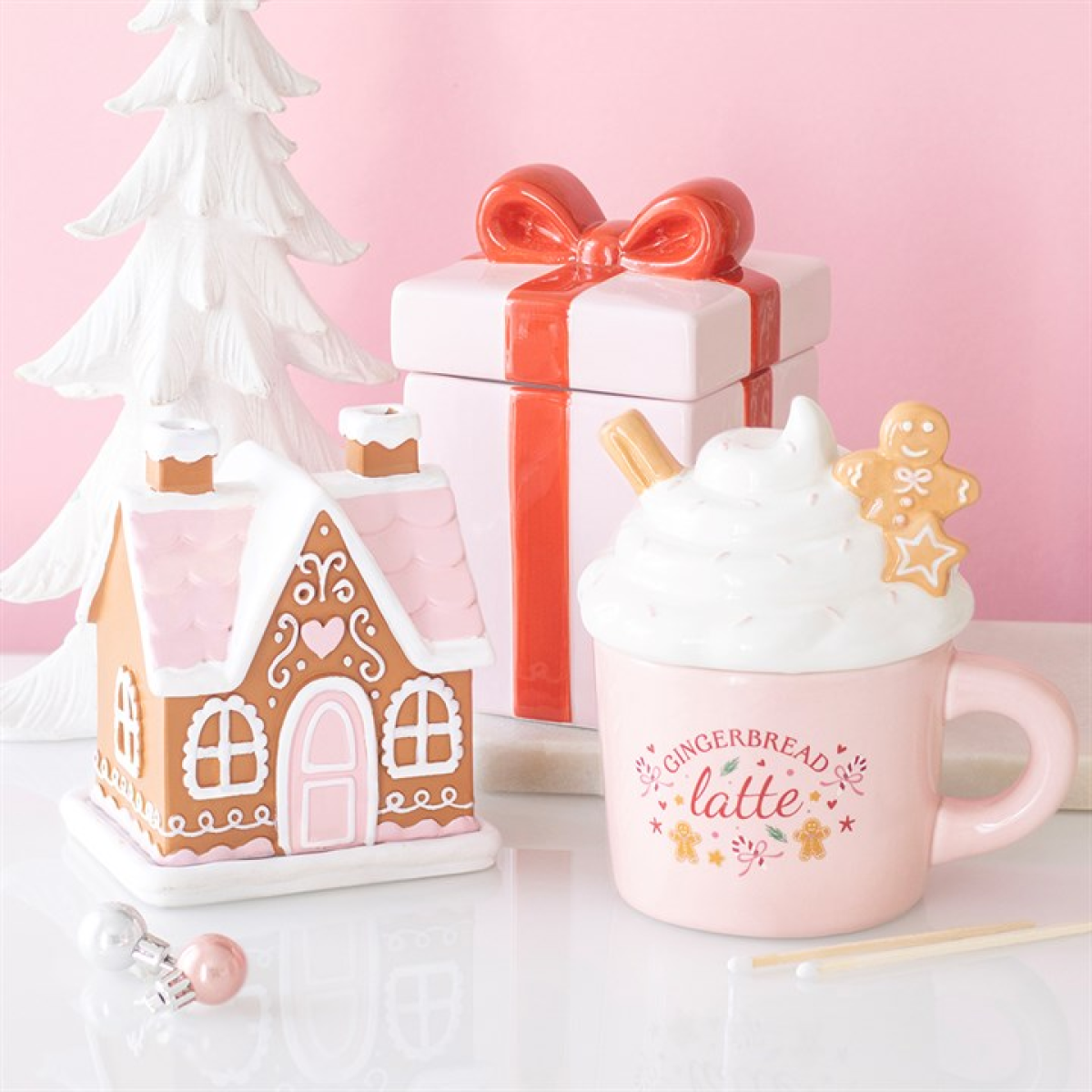 Pink Gingerbread House Incense Cone Burner