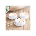 Set of 3 White Lotus Flower Tealight Holders
