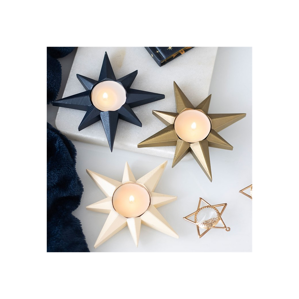 Navy Star Tealight Candle Holder
