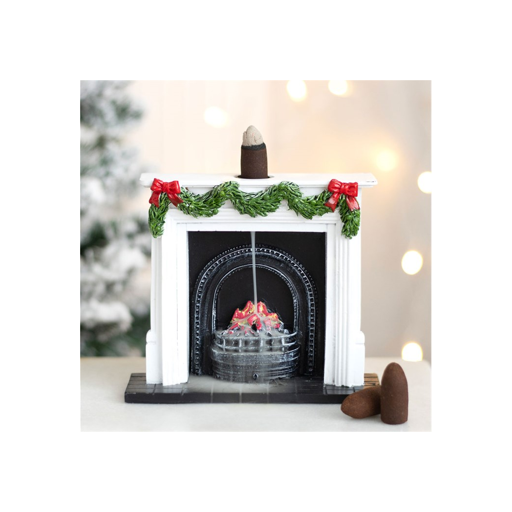 Christmas Fireplace Backflow Incense Burner