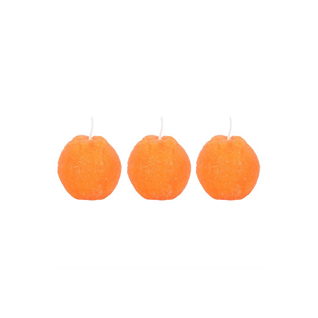 Set of 3 Orange Shaped Candles