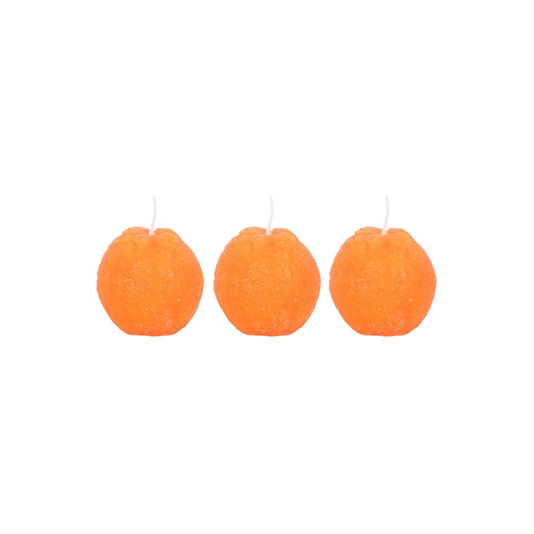 Set of 3 Orange Shaped Candles