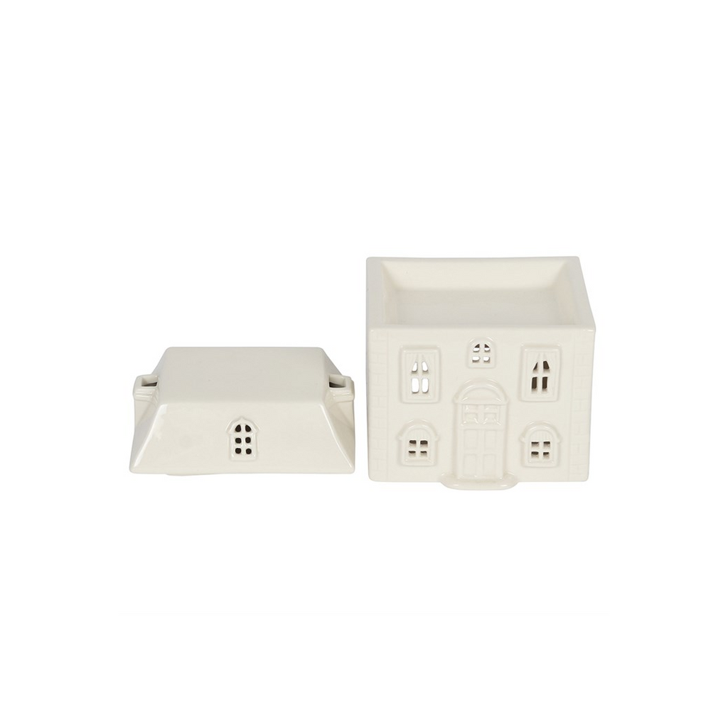 White Ceramic House Oil Burner