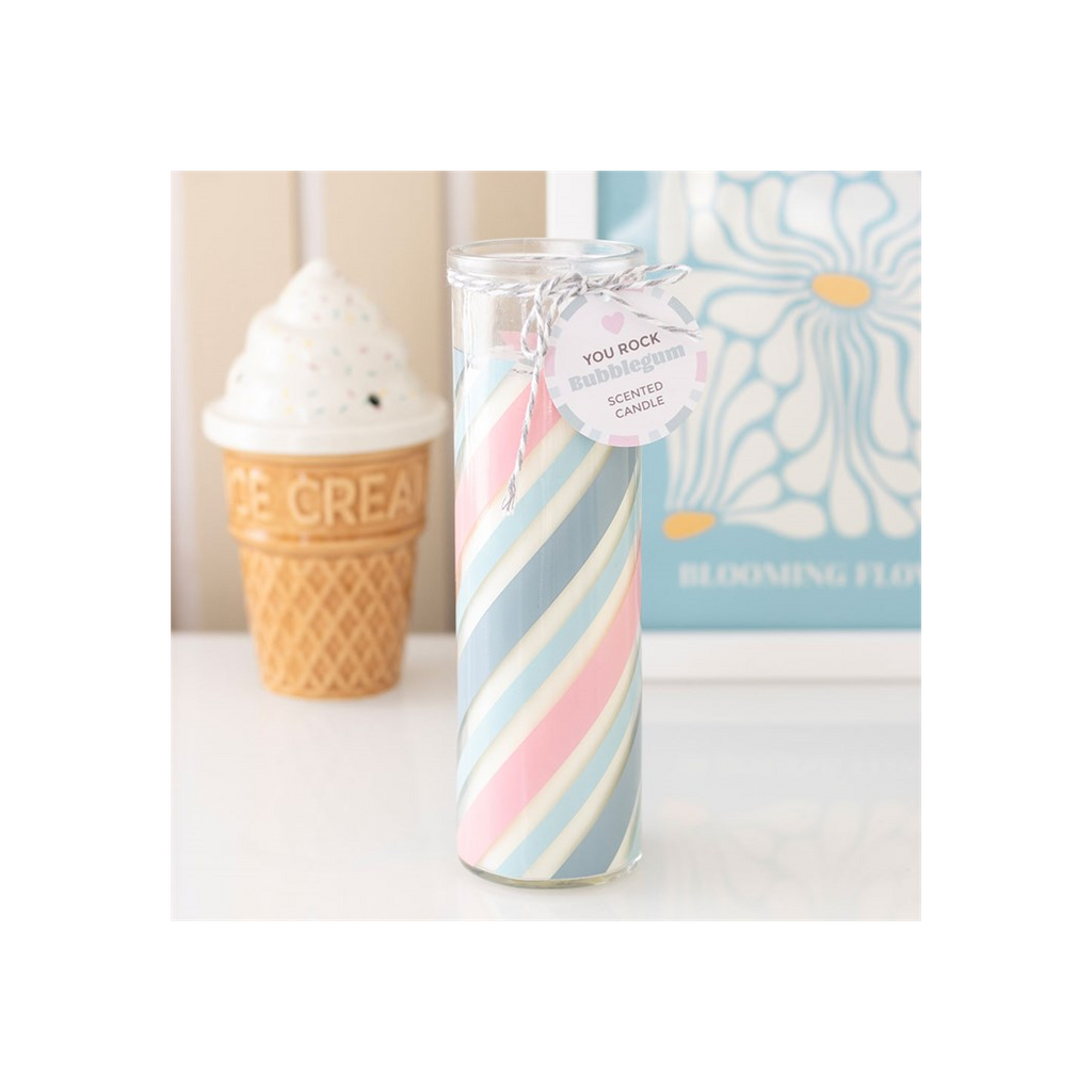 Candy Stripe Bubblegum Tube Candle