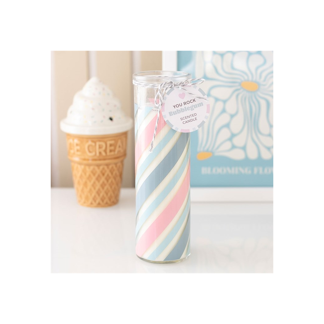 Candy Stripe Bubblegum Tube Candle