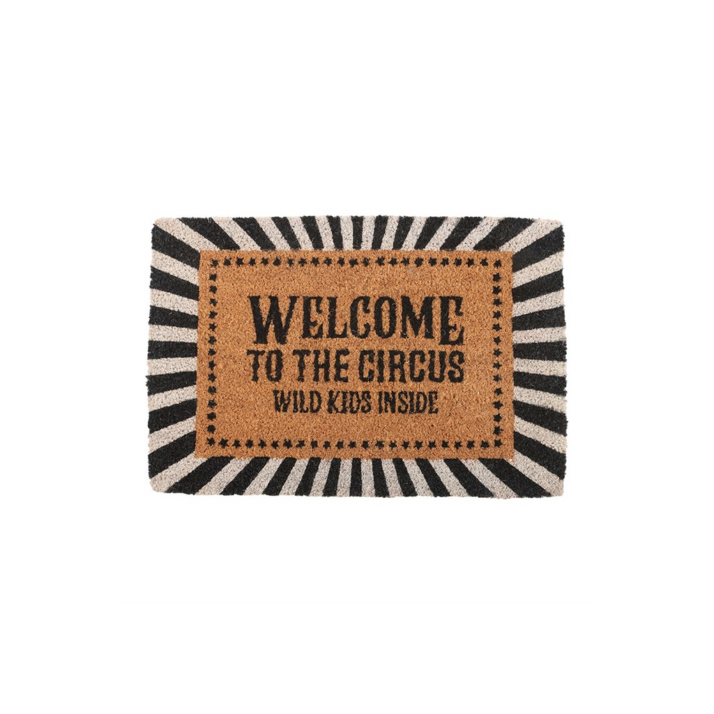 Black Welcome to the Circus Doormat