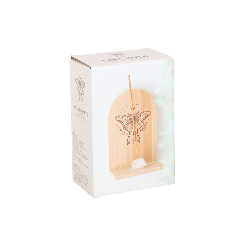 Natural Luna Moth Wooden Incense Holder Shelf