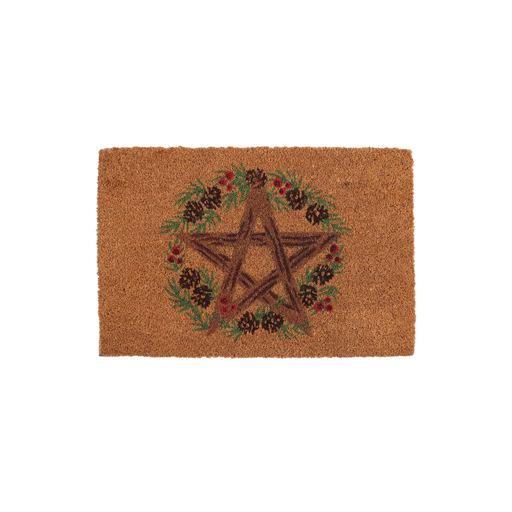 Natural Winter Solstice Pentagram Doormat